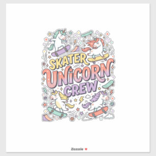Unicorn Skater Unicorn Crew Whimsical Zazzle Desig