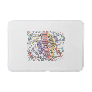 Unicorn Skater Unicorn Crew Whimsical Zazzle Desig Bath Mat
