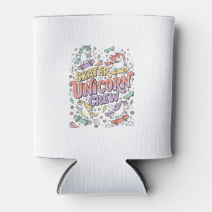 Unicorn Skater Unicorn Crew Whimsical Zazzle Desig Can Cooler