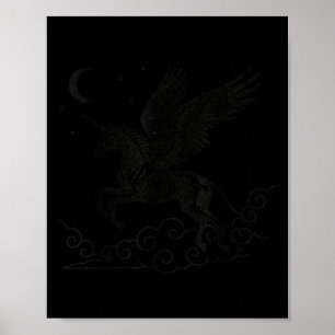 Unicorn Skeleton Halloween Gothic Spooky For Men Poster