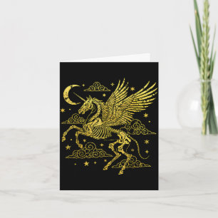 Unicorn skeleton halloween spooky gothic for men card
