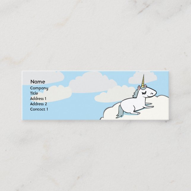 Unicorn - Skinny Mini Business Card (Front)