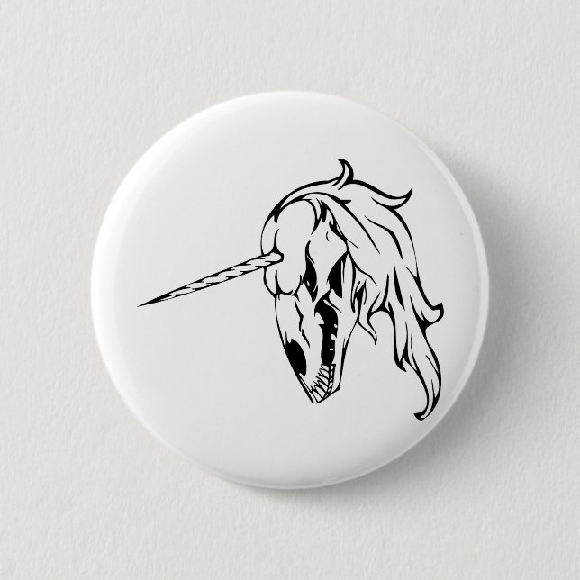 Unicorn Skull 6 Cm Round Badge (Front)
