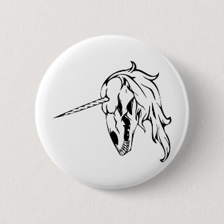Unicorn Skull 6 Cm Round Badge