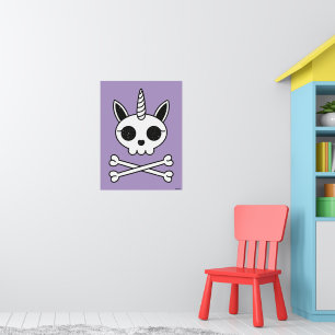 Unicorn Skull and Crossbones Poster