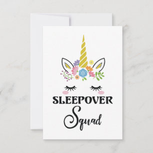 Unicorn Sleepover Squad Birthday Slumber Party Thank You Card