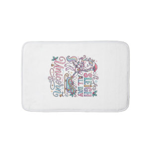 Unicorn Sleigh All Day Unicorn Adorable Sticker an Bath Mat