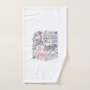 Unicorn Sleigh All Day Unicorn Adorable Sticker an Hand Towel