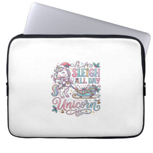Unicorn Sleigh All Day Unicorn Adorable Sticker an Laptop Sleeve