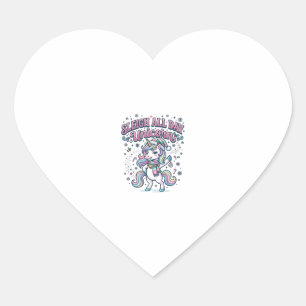 Unicorn Sleigh All Day Unicorn Charming Merch Desi Heart Sticker
