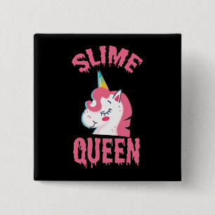 Unicorn Slime Queen, Girls Slime Queen, Slime 15 Cm Square Badge