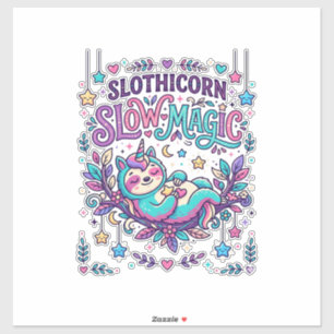 Unicorn Slothicorn Slow Magic Colourful Marketplac
