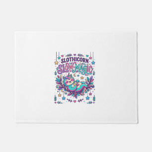 Unicorn Slothicorn Slow Magic Colourful Marketplac Doormat