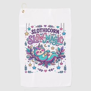 Unicorn Slothicorn Slow Magic Colourful Marketplac Golf Towel