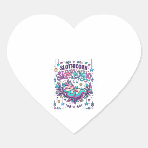 Unicorn Slothicorn Slow Magic Colourful Marketplac Heart Sticker