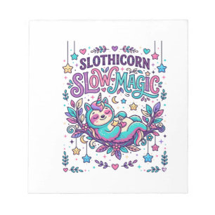 Unicorn Slothicorn Slow Magic Colourful Marketplac Notepad