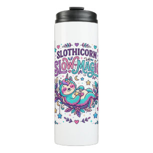 Unicorn Slothicorn Slow Magic Colourful Marketplac Thermal Tumbler