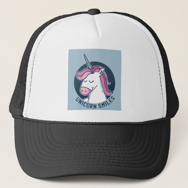 Unicorn Smiles Trucker Hat (Front)