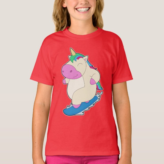 Unicorn Snowboard Winter sports T-Shirt (Front)