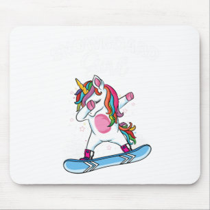 Unicorn Snowboarding Skiing Dabbing Unicorn Snowbo Mouse Pad