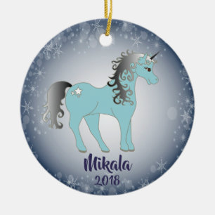 Unicorn Snowflake Personalised Christmas Ornament