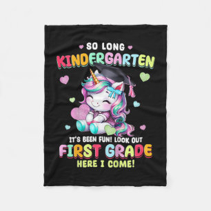 Unicorn So Long Kindergarten Graduation Last Day O Fleece Blanket