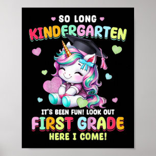 Unicorn So Long Kindergarten Graduation Last Day O Poster