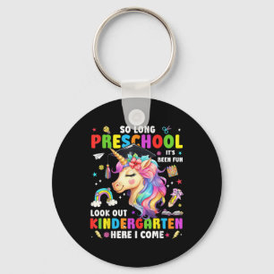 Unicorn So Long Pre K Graduation Kindergarten Here Key Ring