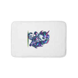 Unicorn Soccer Team Player Tank Top Bath Mat