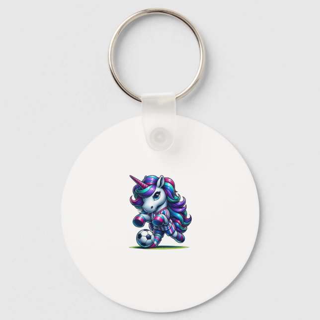Unicorn Soccer Team Player Tank Top Key Ring (Front)