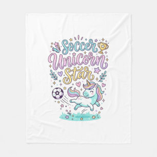 Unicorn Soccer Unicorn Star Cute Fleece Blanket