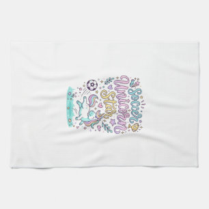 Unicorn Soccer Unicorn Star Cute Tea Towel