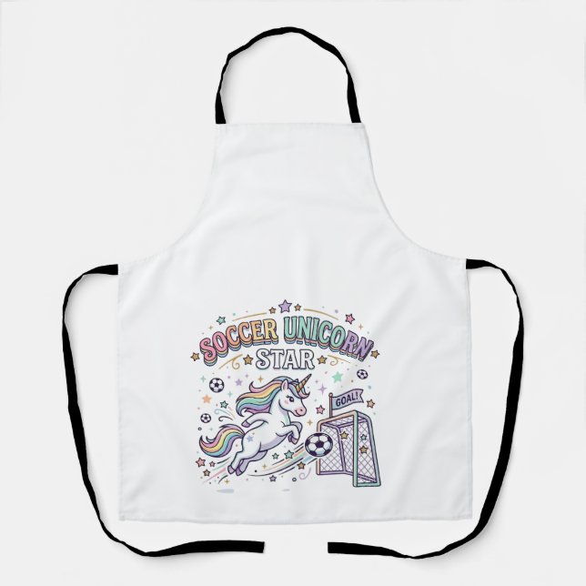 Unicorn Soccer Unicorn Star Funny Vector Design_1 Apron (Front)