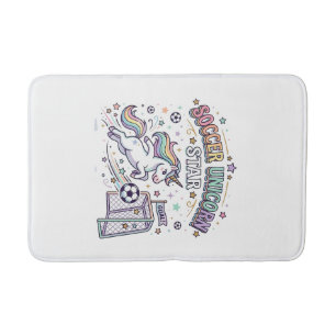 Unicorn Soccer Unicorn Star Funny Vector Design_1 Bath Mat