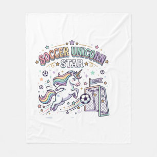 Unicorn Soccer Unicorn Star Funny Vector Design_1 Fleece Blanket