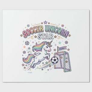 Unicorn Soccer Unicorn Star Funny Vector Design_1 Wrapping Paper