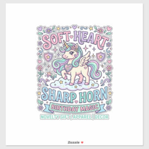 Unicorn Soft Heart Sharp Horn Bold Typography Prod