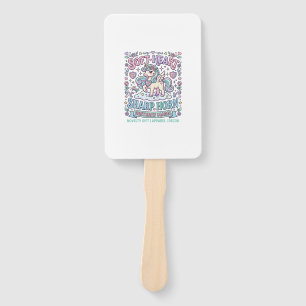 Unicorn Soft Heart Sharp Horn Bold Typography Prod Hand Fan