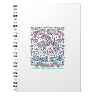 Unicorn Soft Heart Sharp Horn Bold Typography Prod Notebook