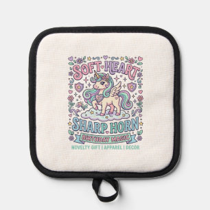Unicorn Soft Heart Sharp Horn Bold Typography Prod Pot Holder