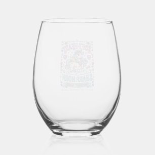 Unicorn Soft Heart Sharp Horn Bold Typography Prod Stemless Wine Glass