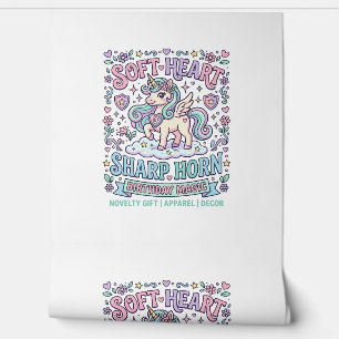 Unicorn Soft Heart Sharp Horn Bold Typography Prod Wallpaper