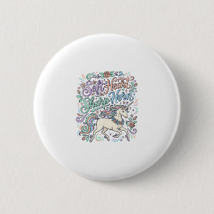 Unicorn Soft Heart Sharp Horn White Background Typ 6 Cm Round Badge