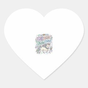 Unicorn Soft Heart Sharp Horn White Background Typ Sticker