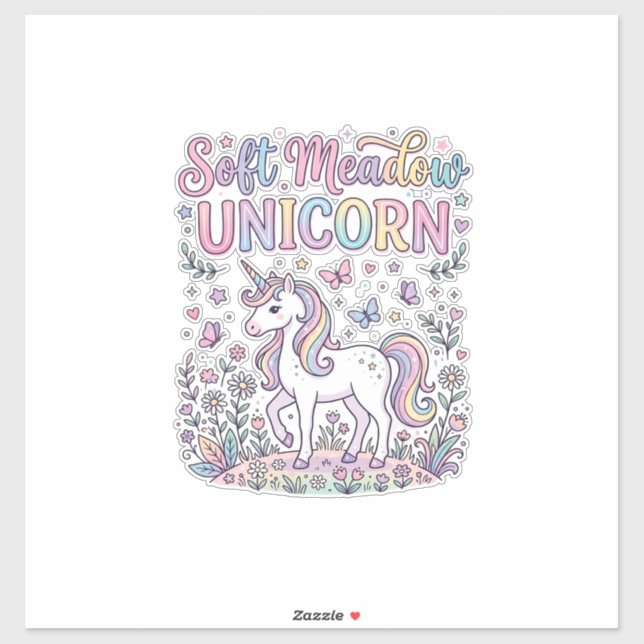 Unicorn Soft Meadow Unicorn Adorable Vector Design (Sheet)