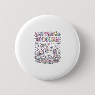 Unicorn Soft Meadow Unicorn Adorable Vector Design 6 Cm Round Badge