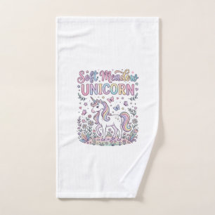 Unicorn Soft Meadow Unicorn Adorable Vector Design Hand Towel