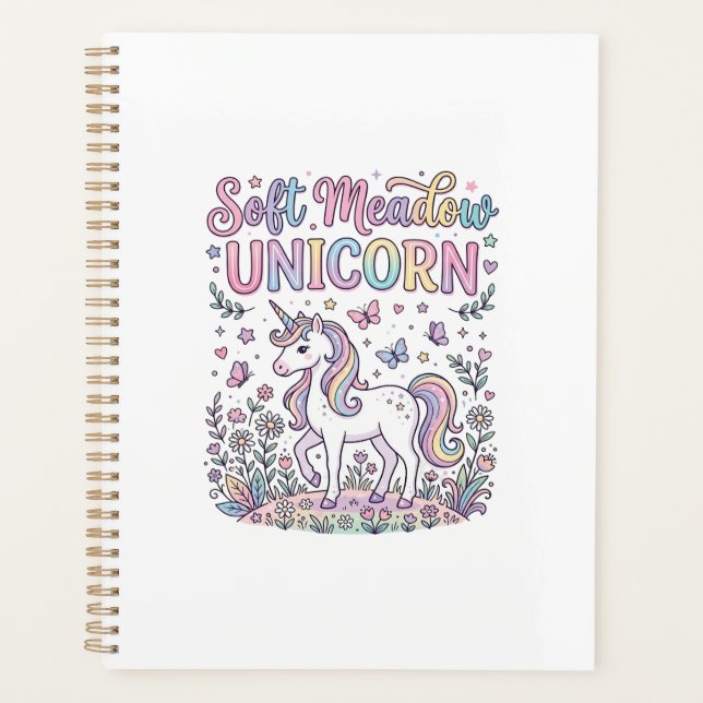 Unicorn Soft Meadow Unicorn Adorable Vector Design Planner (Front)