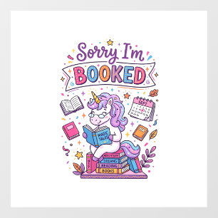 Unicorn Sorry I'm Booked Retro Style Print on Dema