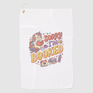 Unicorn Sorry I'm Booked Whimsical Zazzle Design_1 Golf Towel